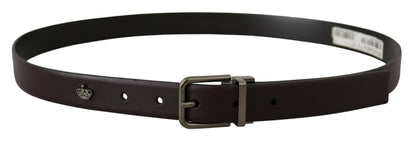 Dolce & Gabbana Elegant Dark Brown Leather Belt - 90 cm / 36 Inches