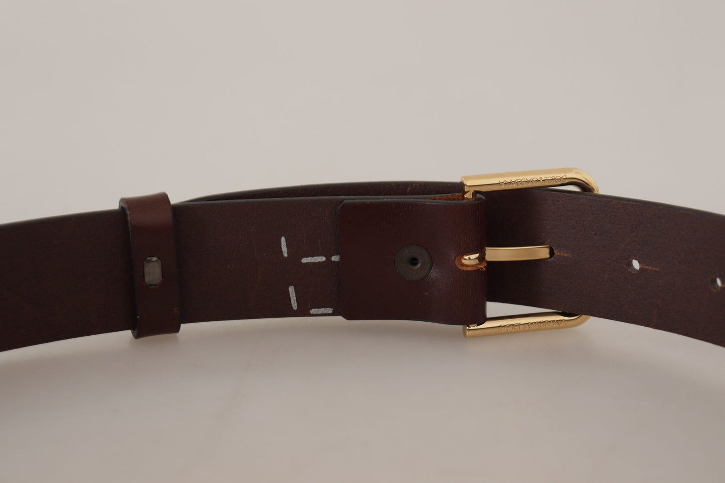 Dolce & Gabbana Elegant Dark Brown Leather Belt - 90 cm / 36 Inches