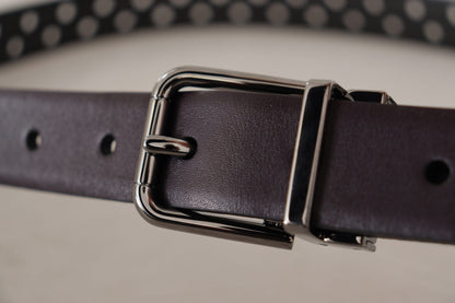 Dolce & Gabbana Elegant Dark Purple Leather Belt - 90 cm / 36 Inches