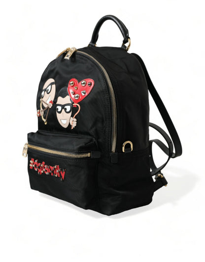 Dolce & Gabbana Elegant Embellished Black Backpack