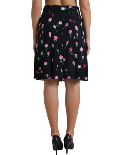 Dolce & Gabbana Elegant Floral A-Line Knee-Length Skirt - IT40|S