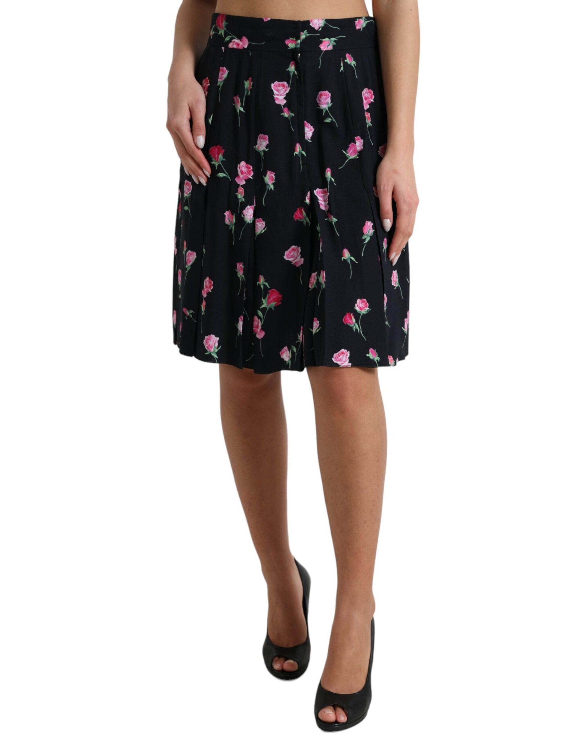 Dolce & Gabbana Elegant Floral A-Line Knee-Length Skirt - IT40|S