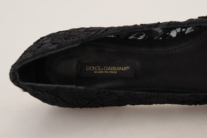 Dolce & Gabbana Elegant Floral Lace Flat Vally Shoes - EU35/US4.5