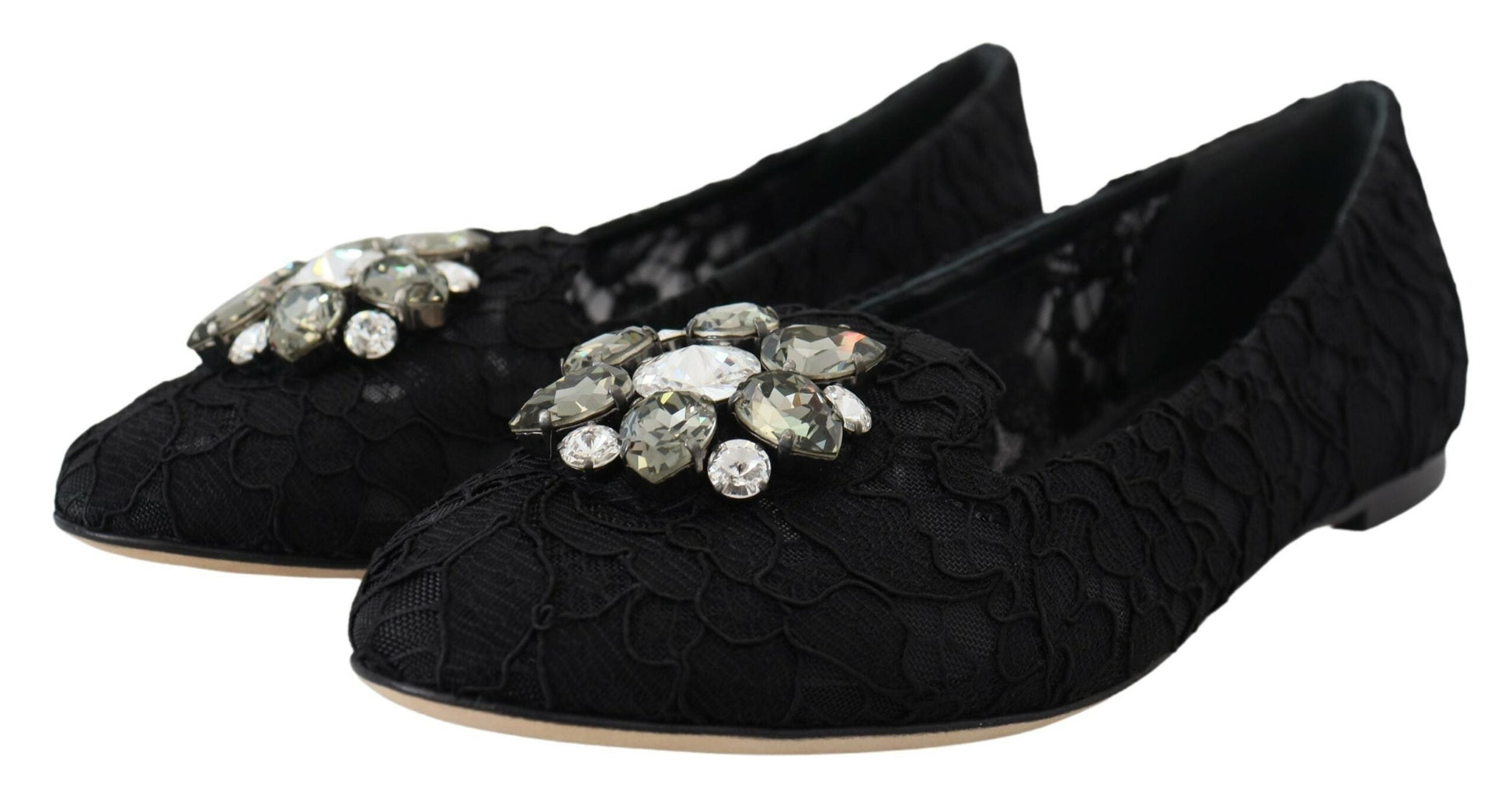 Dolce & Gabbana Elegant Floral Lace Flat Vally Shoes - EU35/US4.5