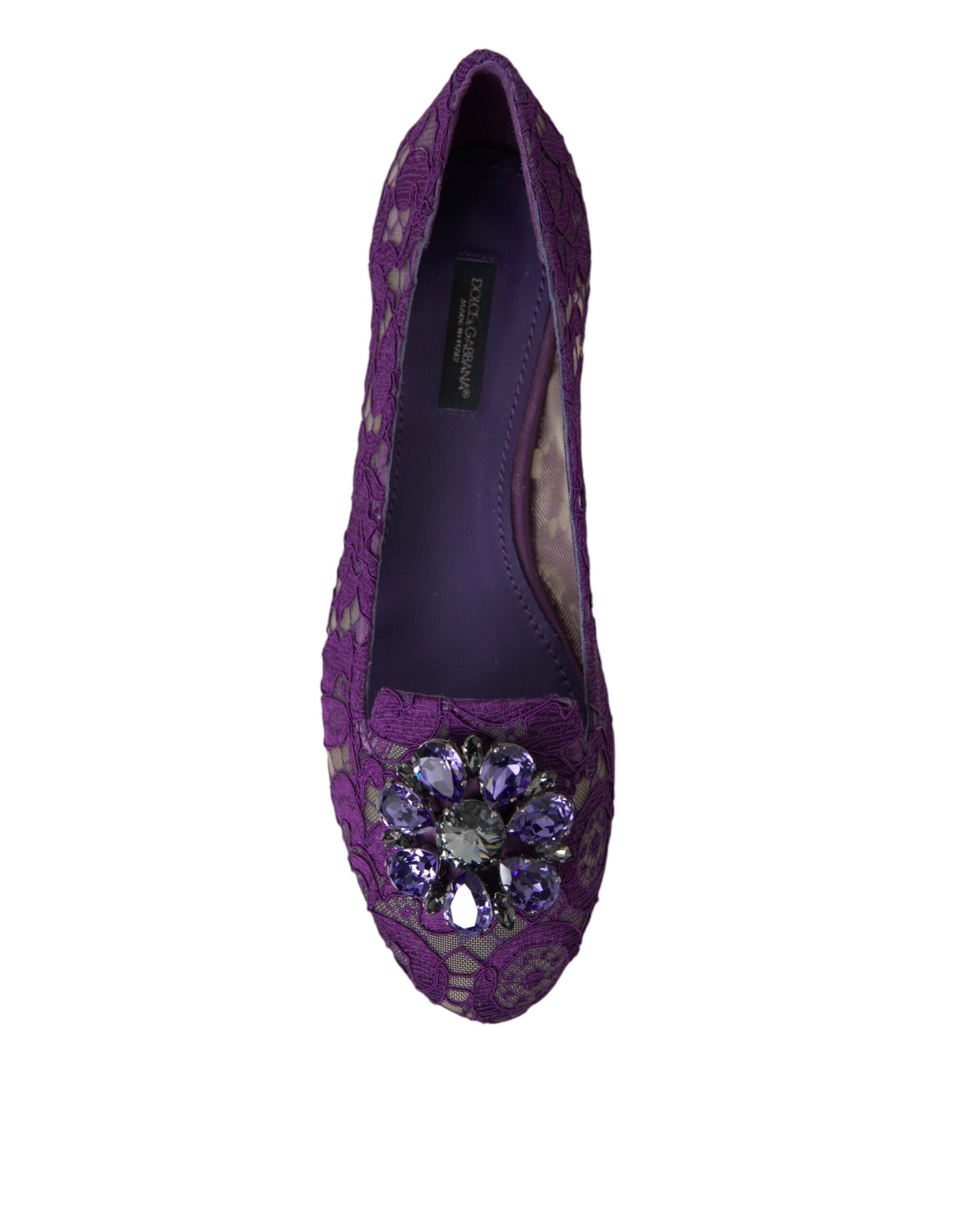 Dolce & Gabbana Elegant Floral Lace Vally Flat Shoes - EU37/US6.5