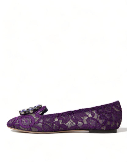 Dolce & Gabbana Elegant Floral Lace Vally Flat Shoes - EU37/US6.5