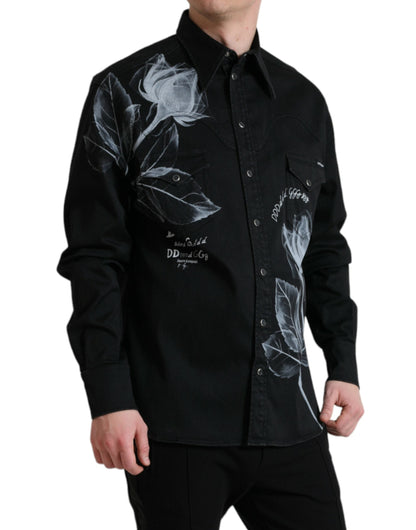 Dolce & Gabbana Elegant Floral Print Dress Shirt - IT40 | M