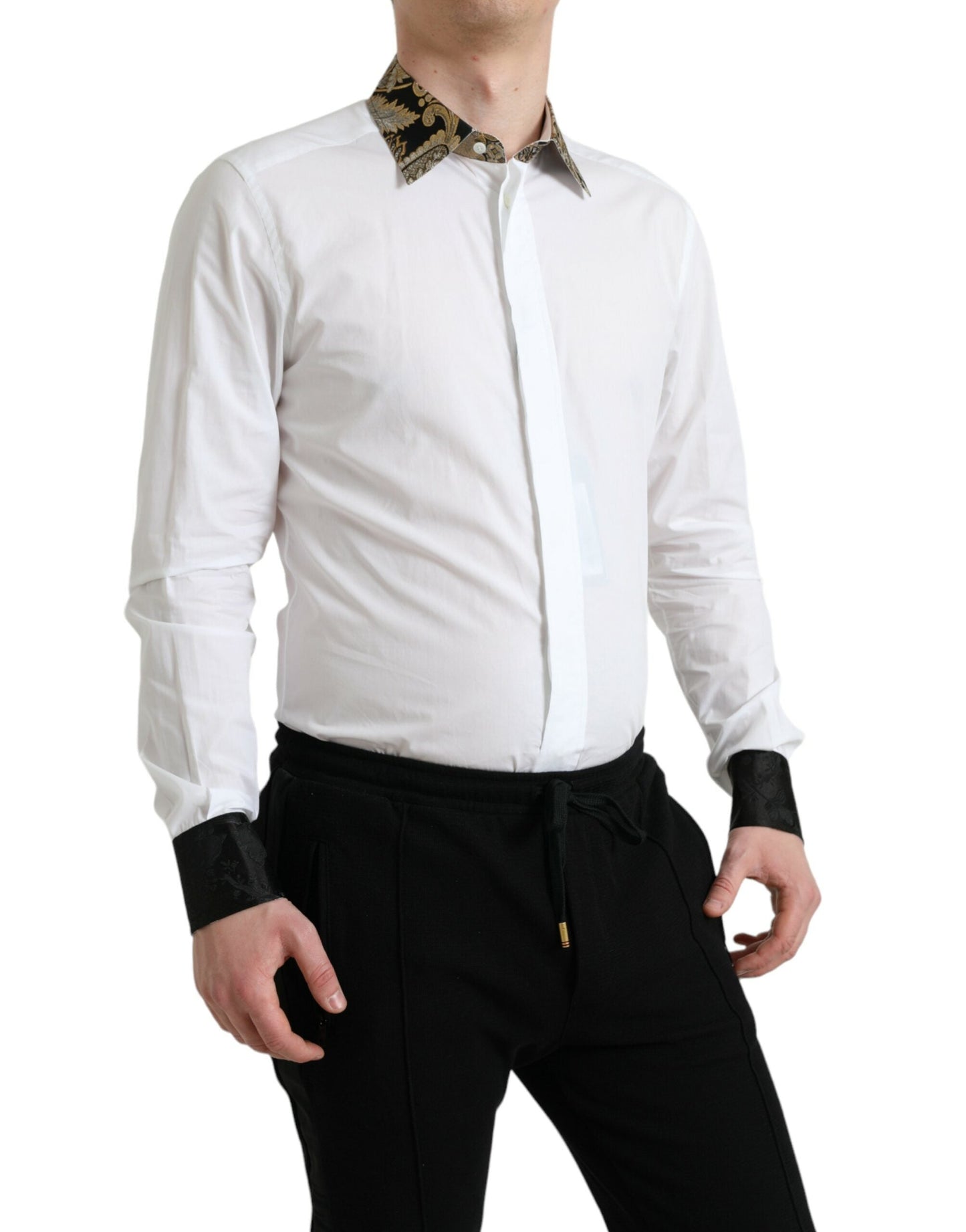 Dolce & Gabbana Elegant Gold Detail Dress Shirt