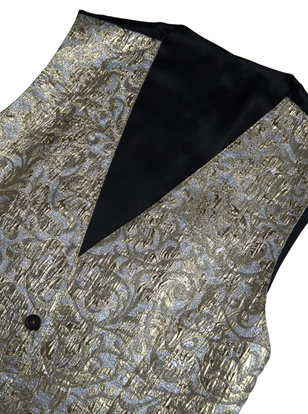 Dolce & Gabbana Elegant Gold Silk Formal Vest - IT48 | M