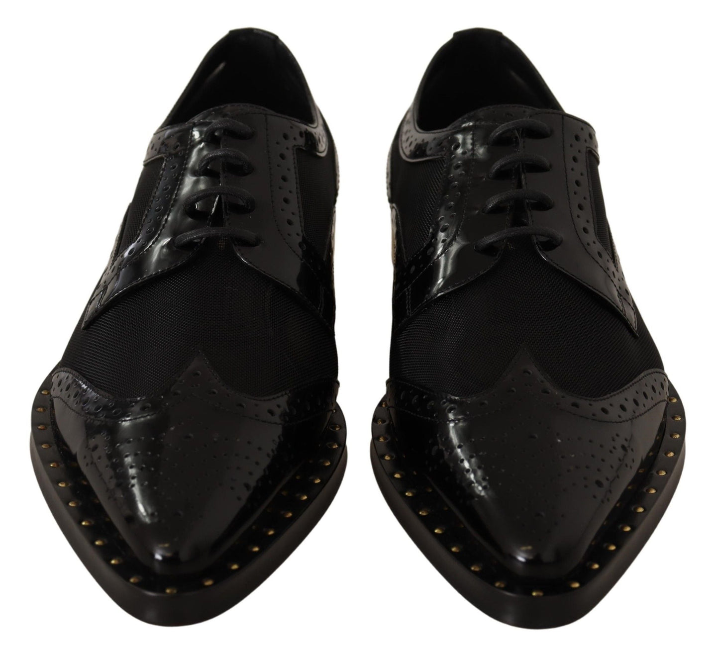 Dolce & Gabbana Elegant Gold-Trimmed Black Oxford Lace-Ups - EU35/US4.5