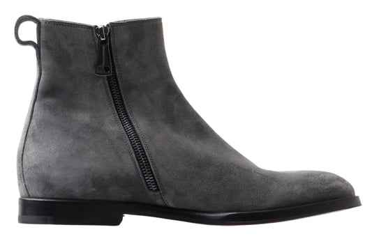 Dolce & Gabbana Elegant Gray Chelsea Leather Boots - EU39/US6