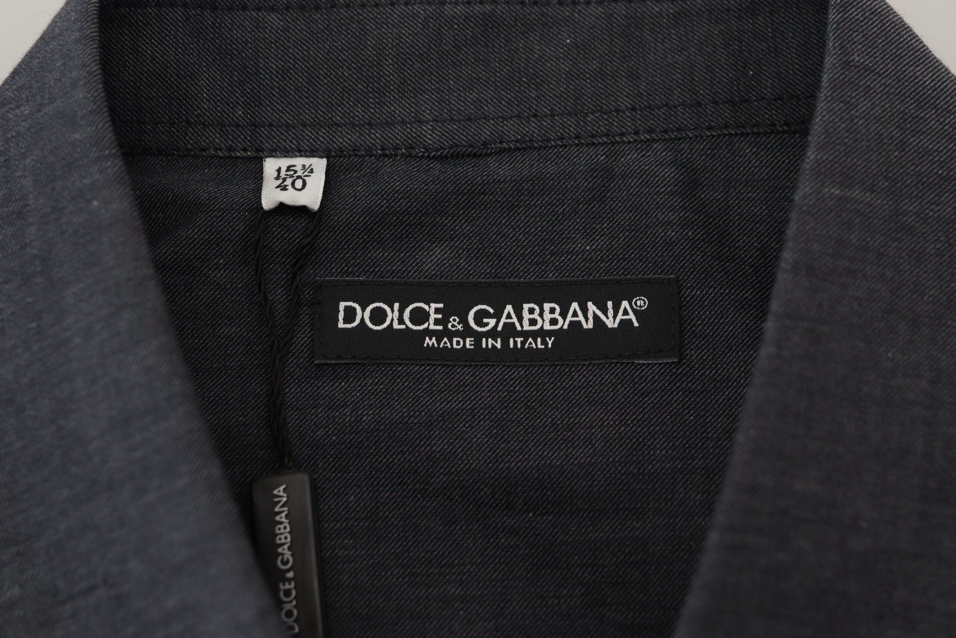 Dolce & Gabbana Elegant Gray Cotton Collared Shirt - IT40 | M