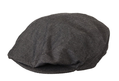 Dolce & Gabbana Elegant Gray Newsboy Hat - 59 cm|L