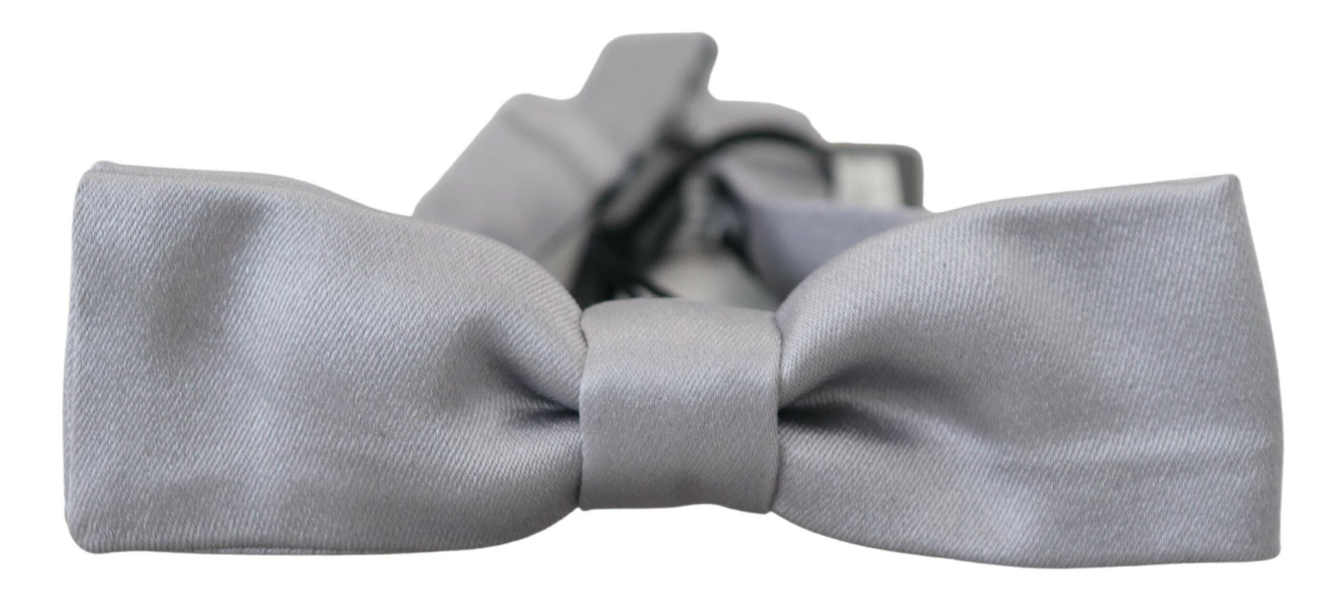 Dolce & Gabbana Elegant Gray Silk Bow Tie