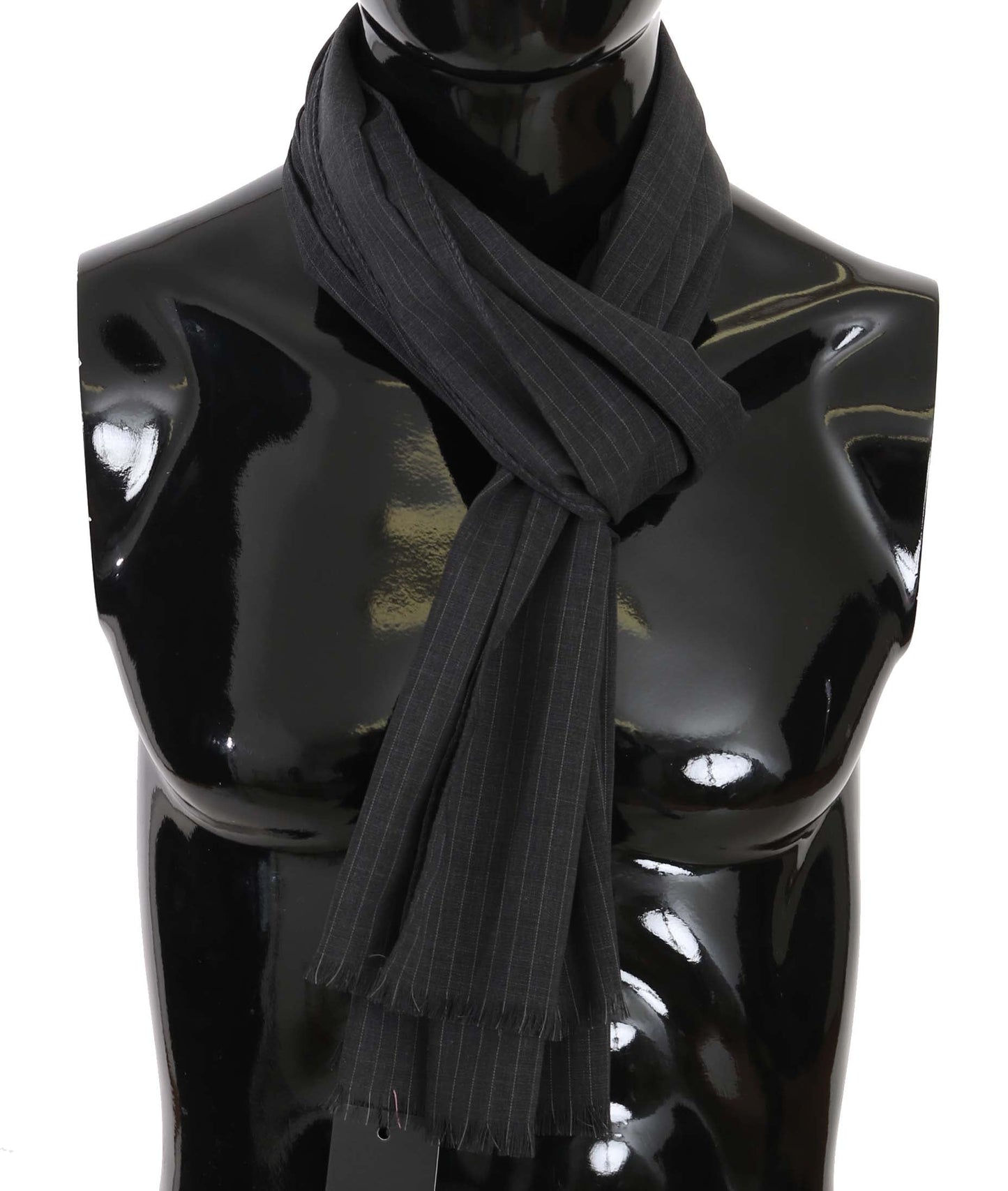 Dolce & Gabbana Elegant Gray Striped Wool Men’s Scarf