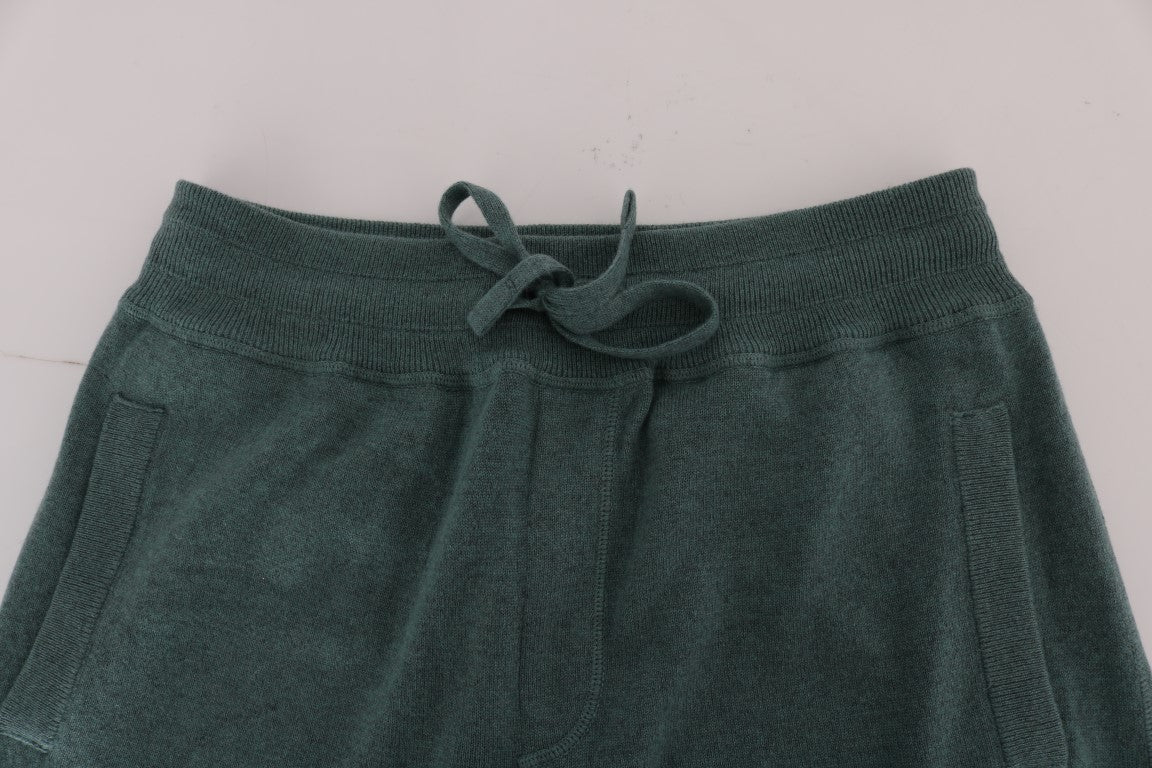 Dolce & Gabbana Elegant Green Cashmere Sport Pants - S