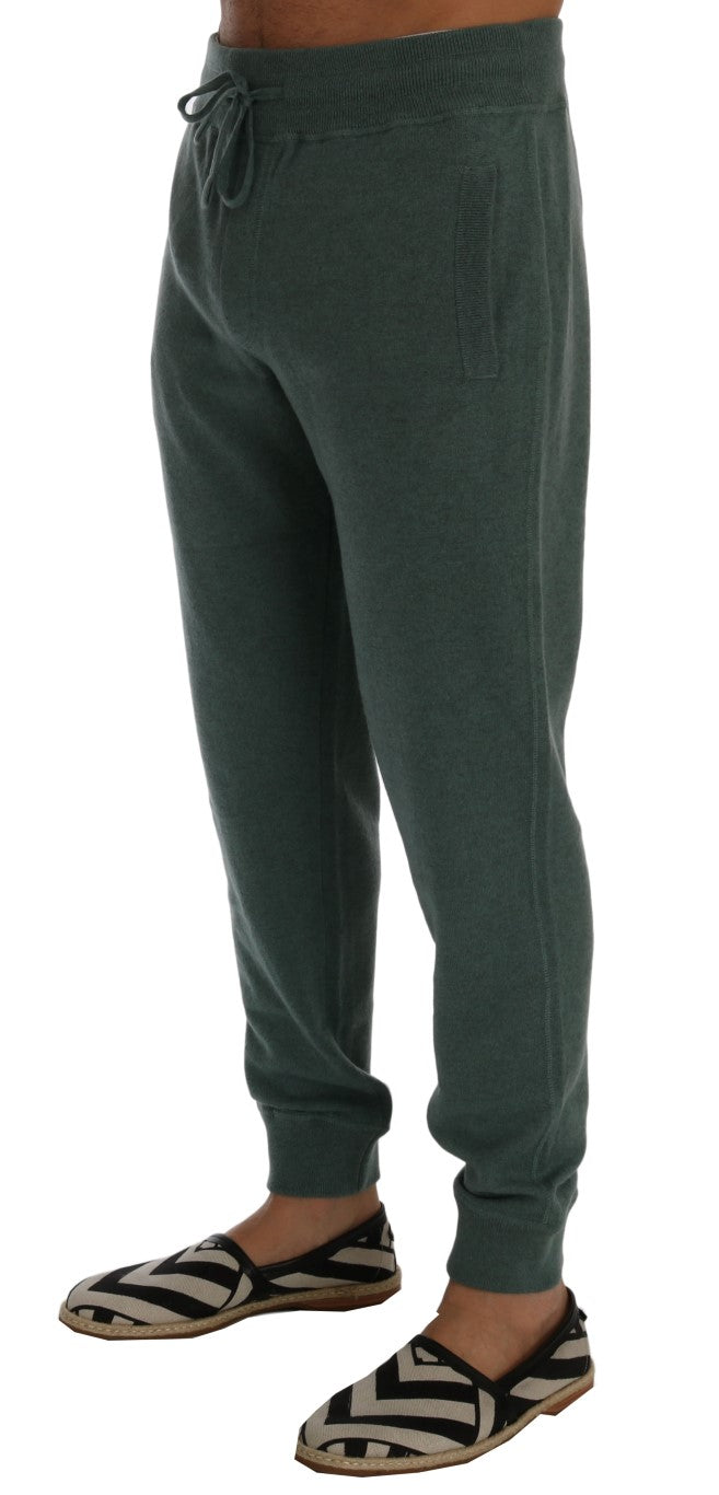 Dolce & Gabbana Elegant Green Cashmere Sport Pants - S