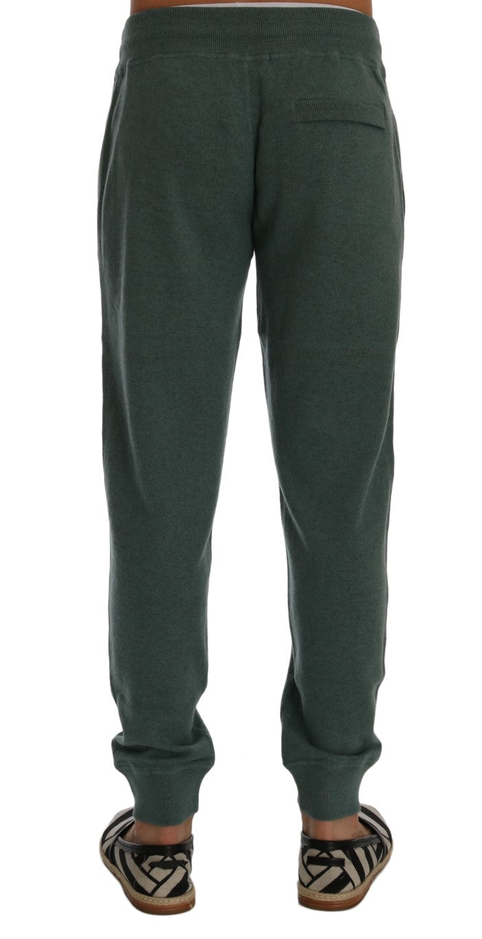 Dolce & Gabbana Elegant Green Cashmere Sport Pants - S