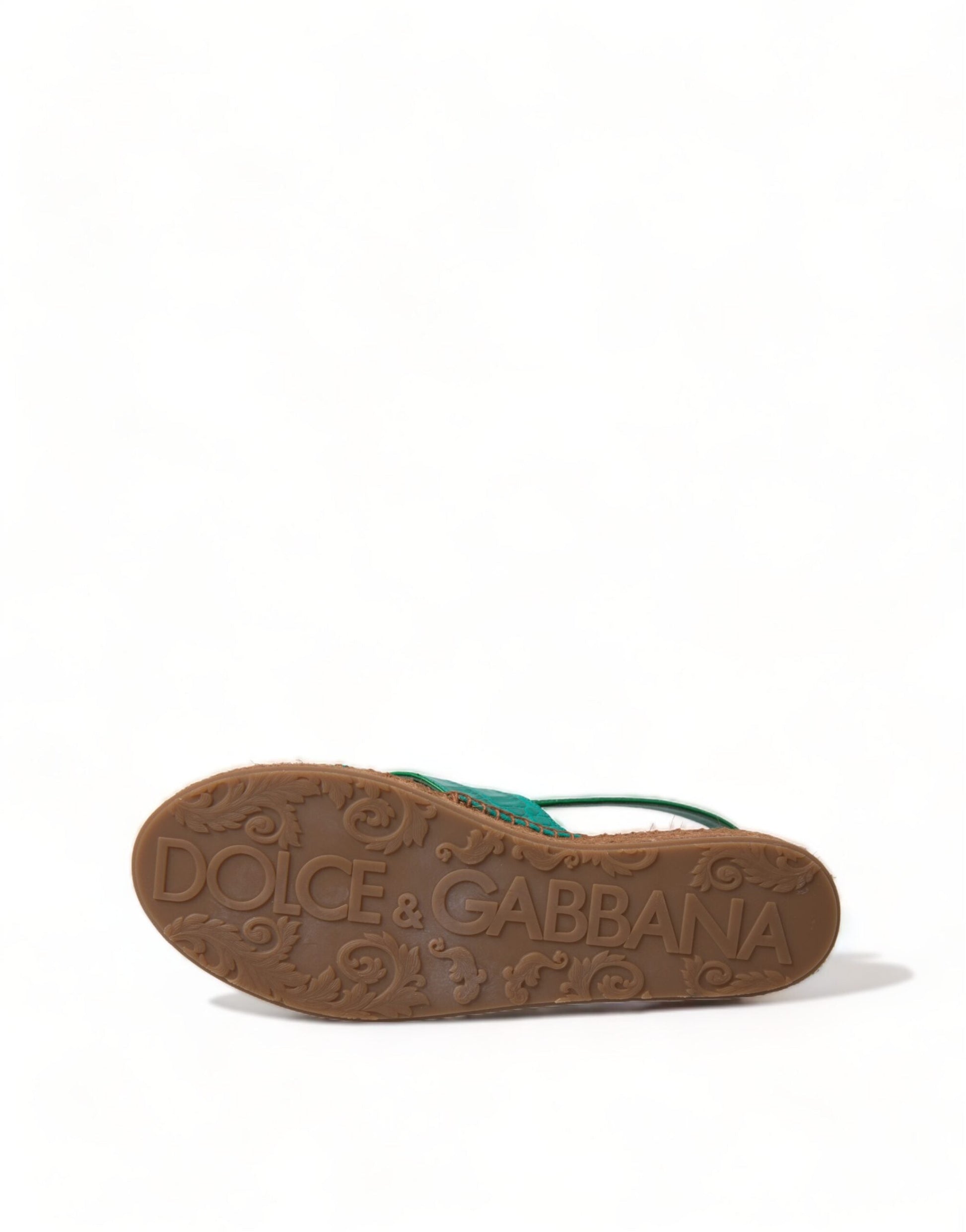 Dolce & Gabbana Elegant Green Espadrille Platform Sandals - EU39/US8.5