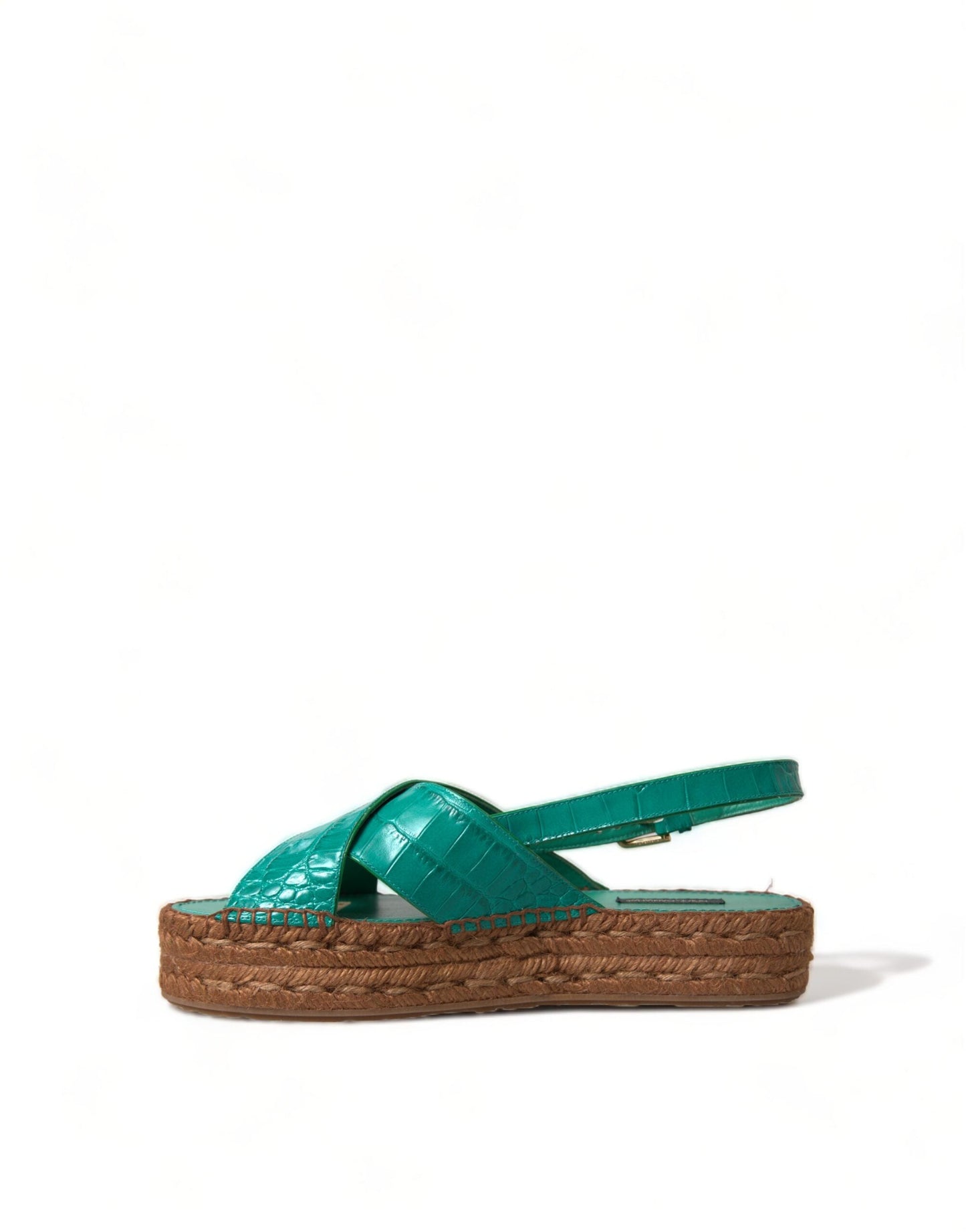 Dolce & Gabbana Elegant Green Espadrille Platform Sandals - EU39/US8.5