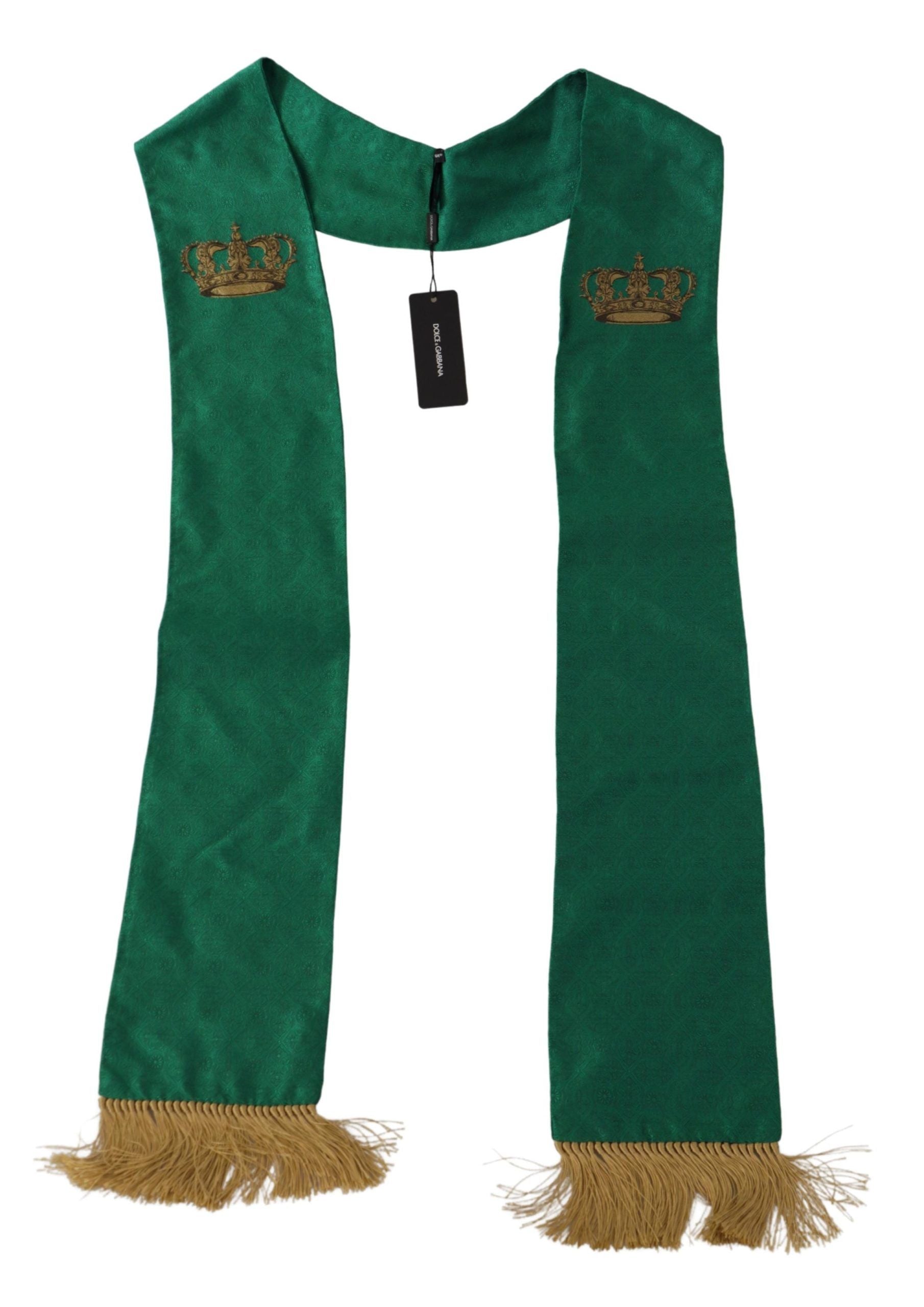 Dolce & Gabbana Elegant Green Silk Blend Men’s Scarf