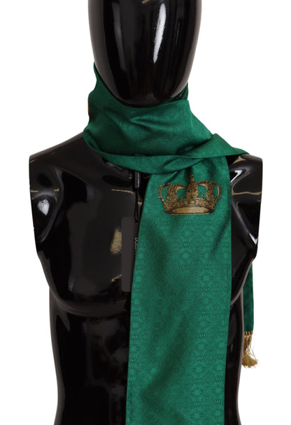 Dolce & Gabbana Elegant Green Silk Blend Men’s Scarf