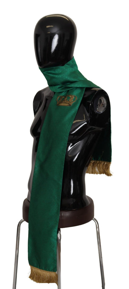 Dolce & Gabbana Elegant Green Silk Blend Men’s Scarf