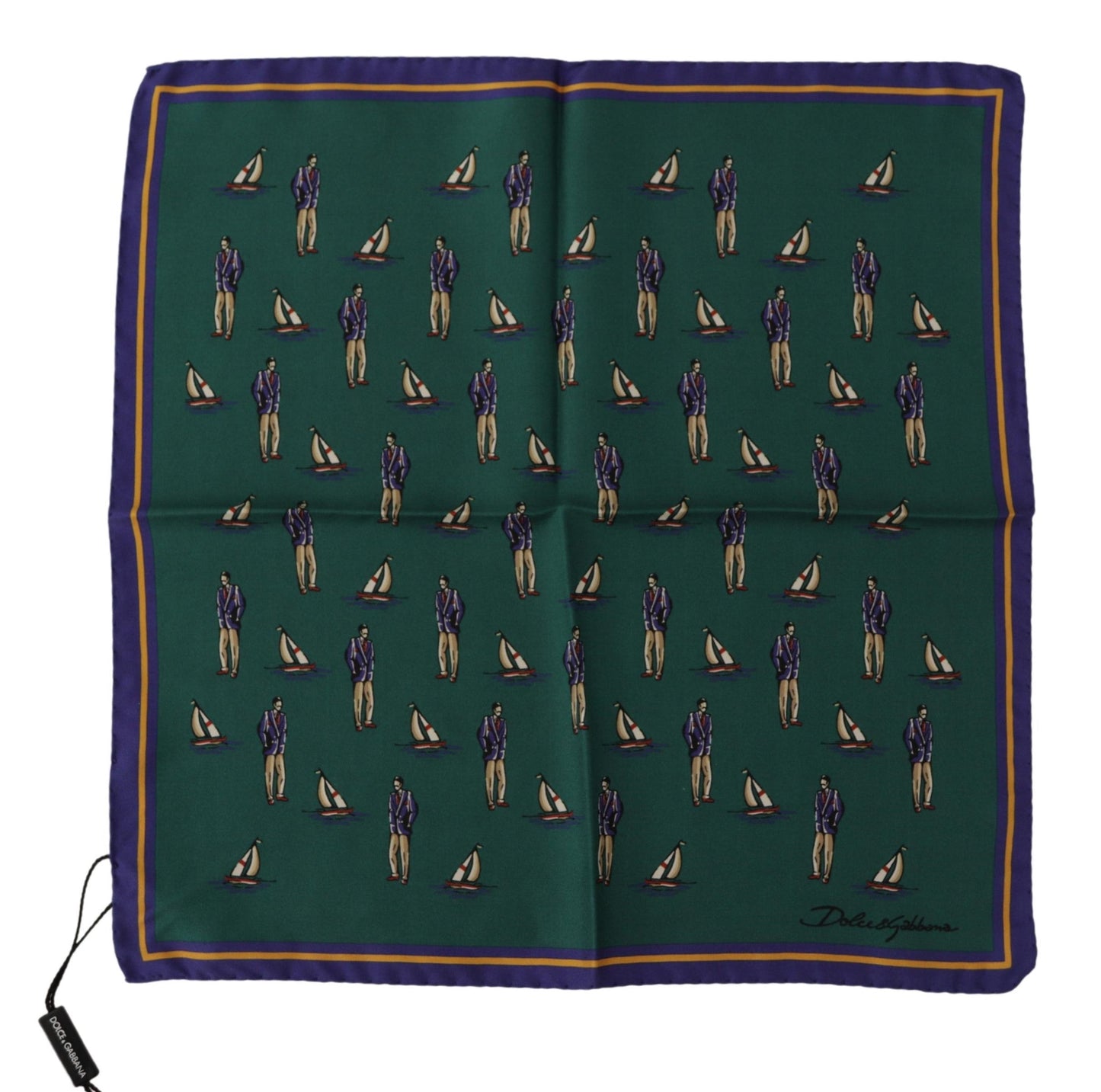 Dolce & Gabbana Elegant Green Silk Men’s Square Scarf