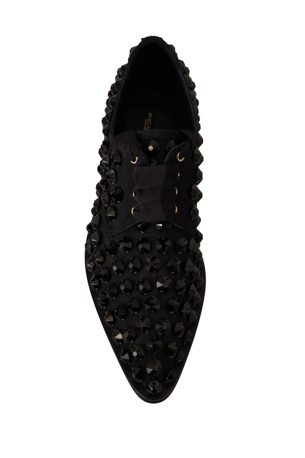 Dolce & Gabbana Elegant Gros Grain Lace-Up Jeweled Flats - EU39/US8.5