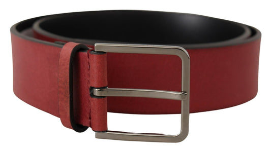 Dolce & Gabbana Elegant Grosgrain Leather Belt with Silver Buckle - 85 cm / 34 Inches