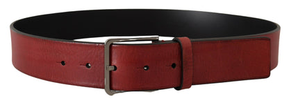 Dolce & Gabbana Elegant Grosgrain Leather Belt with Silver Buckle - 85 cm / 34 Inches