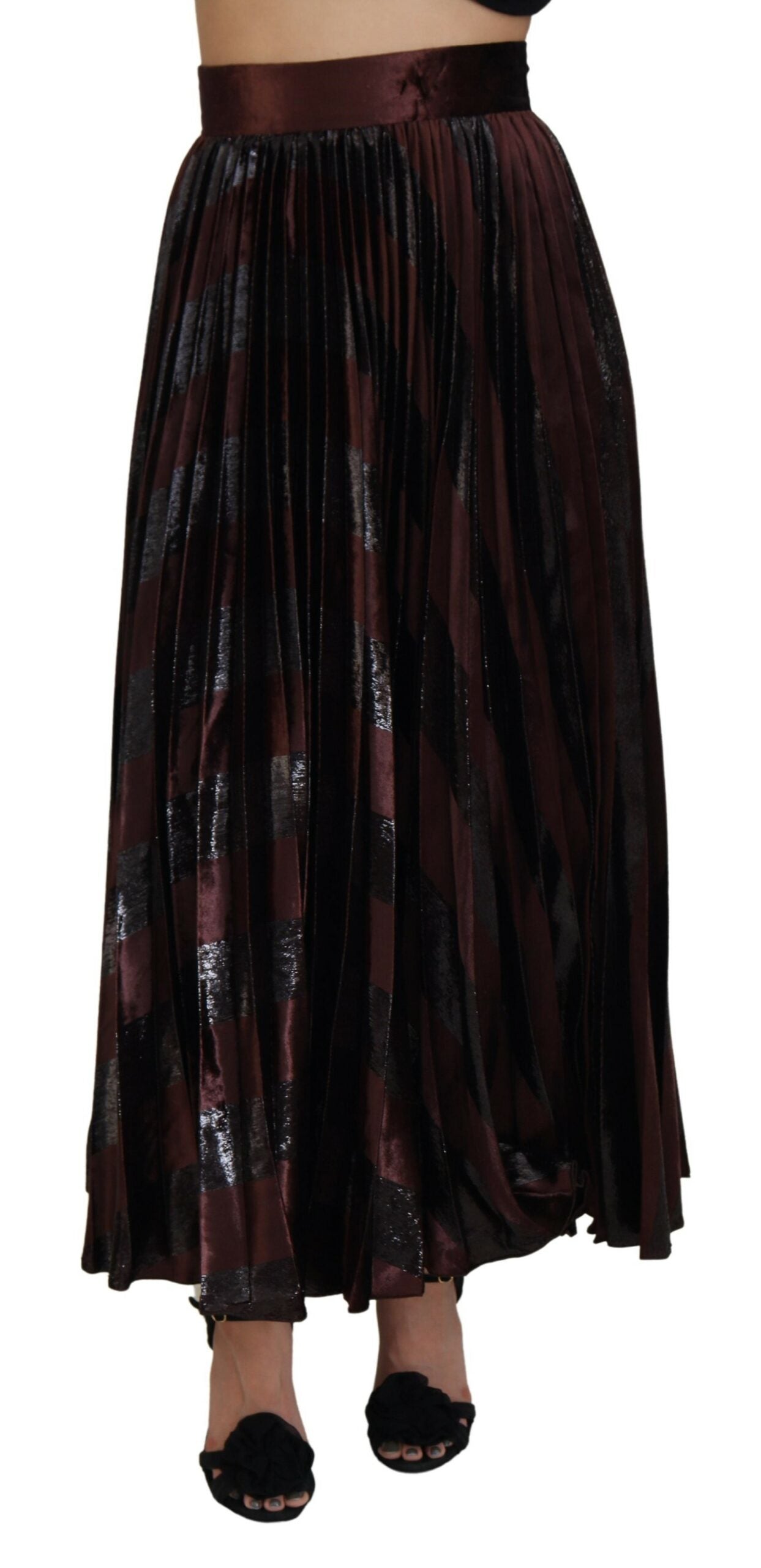 Dolce & Gabbana Elegant High Waist A-Line Maxi Skirt - IT40|S