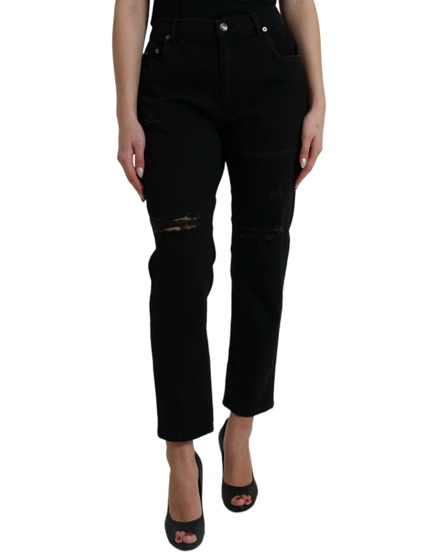 Dolce & Gabbana Elegant High Waist Black Stretch Jeans - IT40|S