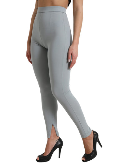 Dolce & Gabbana Elegant High Waist Leggings in Gray - IT40|S