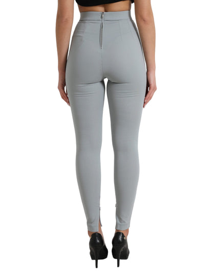 Dolce & Gabbana Elegant High Waist Leggings in Gray - IT40|S