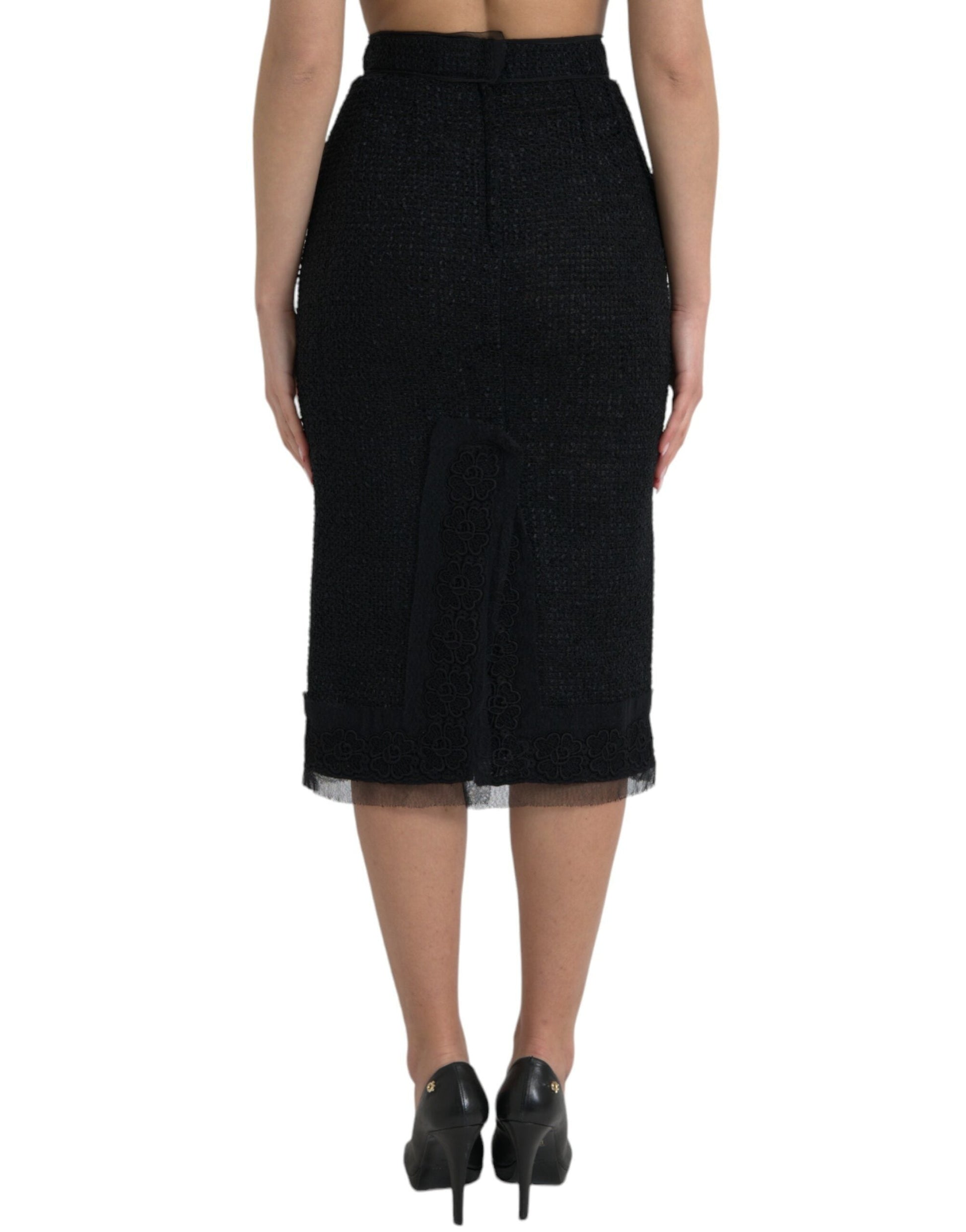 Dolce & Gabbana Elegant High Waist Midi Skirt - IT40|S