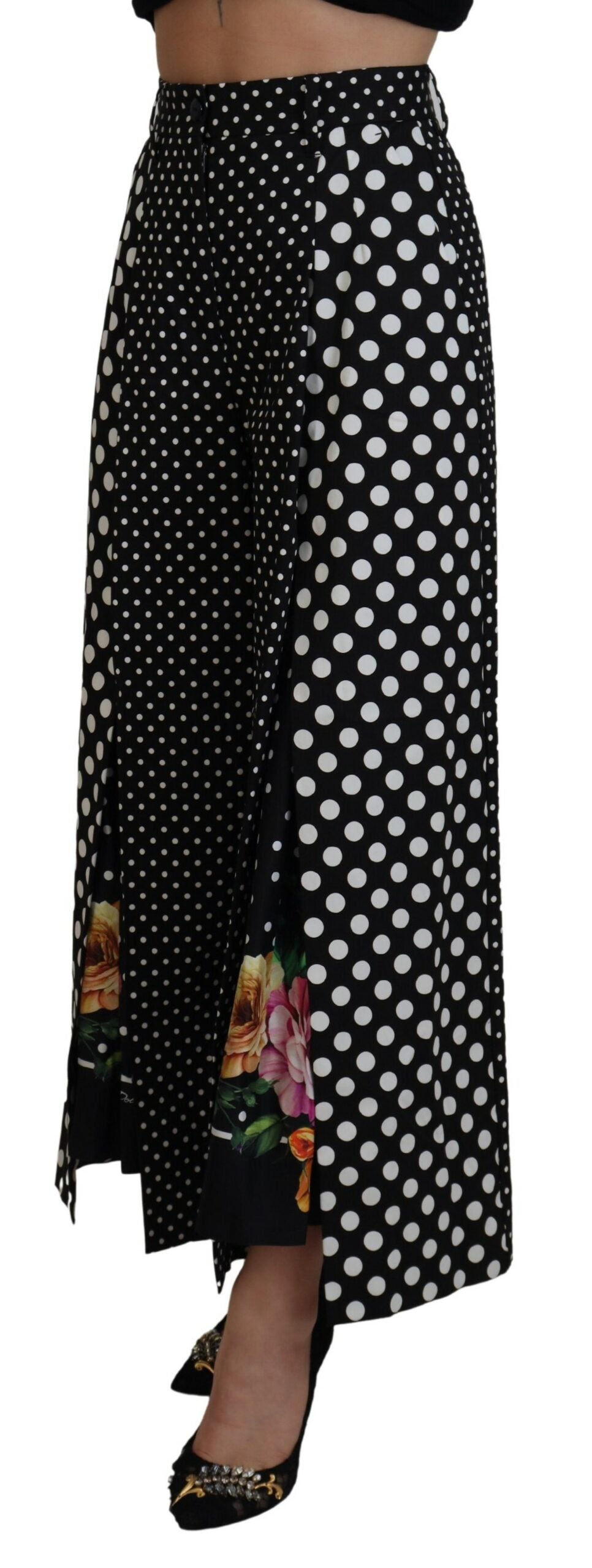 Dolce & Gabbana Elegant High-Waist Polka Dot Pants - IT38|XS