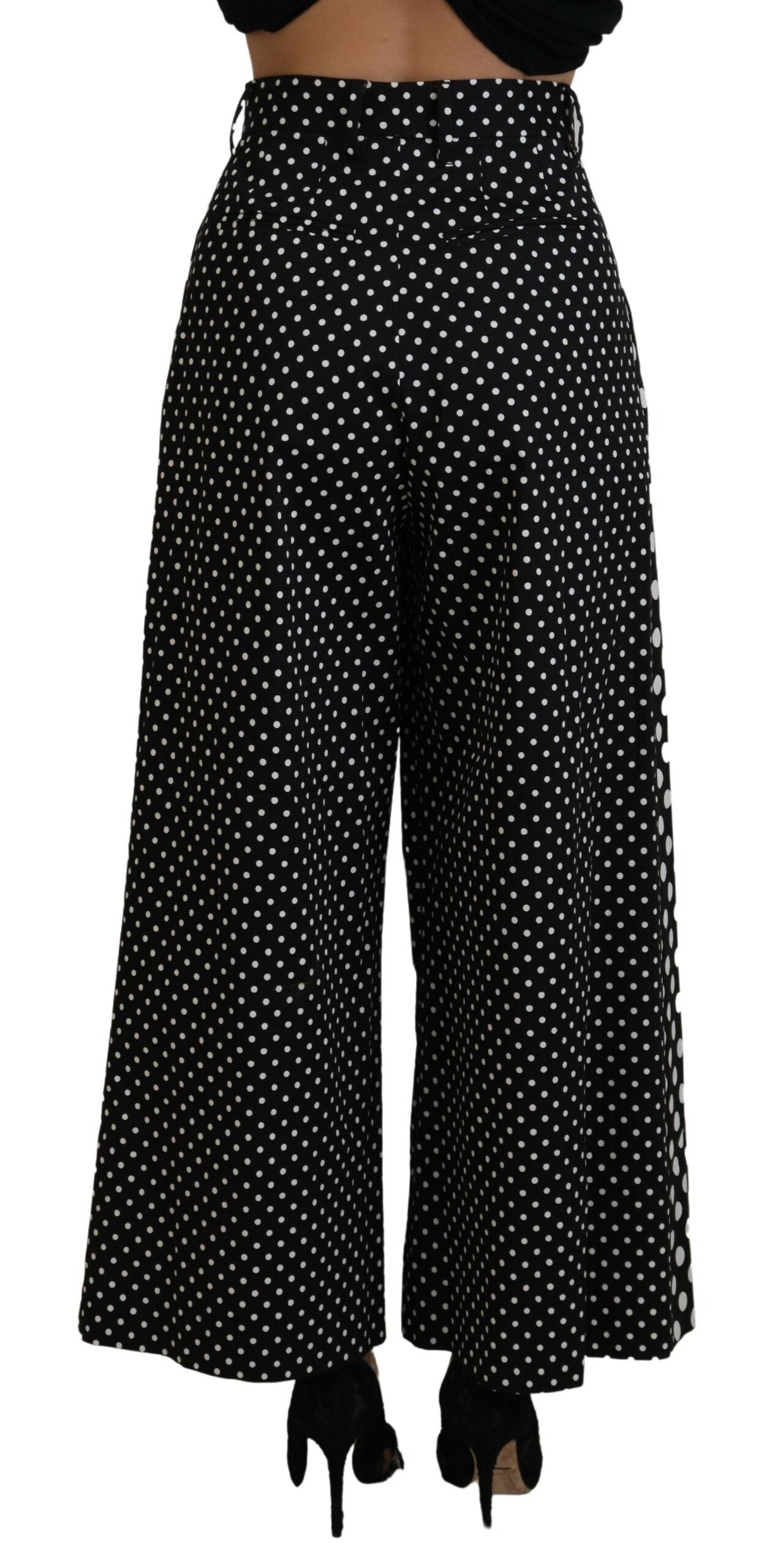 Dolce & Gabbana Elegant High-Waist Polka Dot Pants - IT38|XS