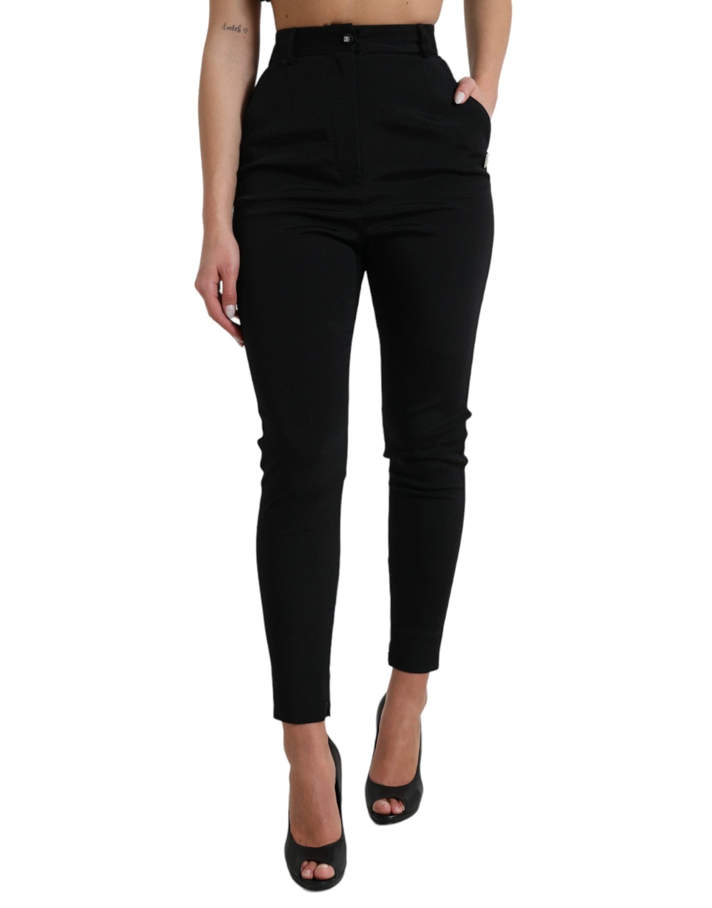 Dolce & Gabbana Elegant High Waist Skinny Pants - IT40|S