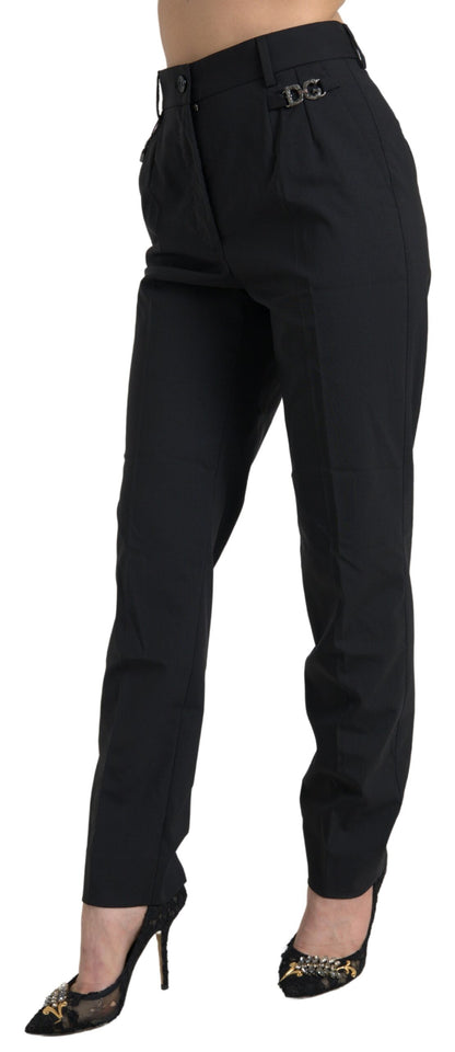 Dolce & Gabbana Elegant High-Waist Tapered Wool Pants - IT38 | XS