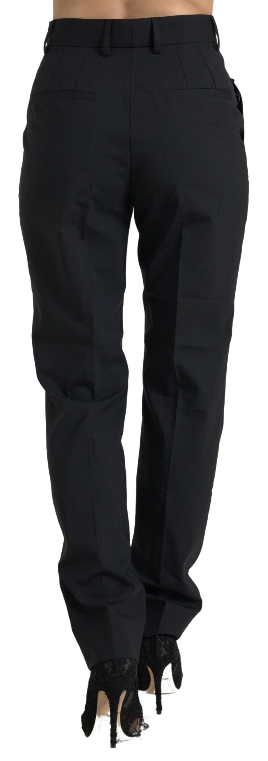 Dolce & Gabbana Elegant High-Waist Tapered Wool Pants - IT38 | XS