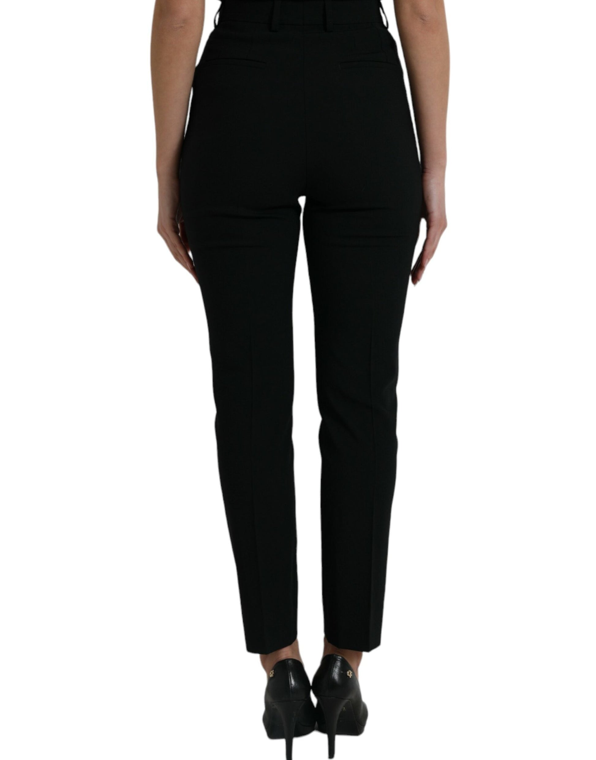 Dolce & Gabbana Elegant High Waist Tapered Wool Pants - IT40|S