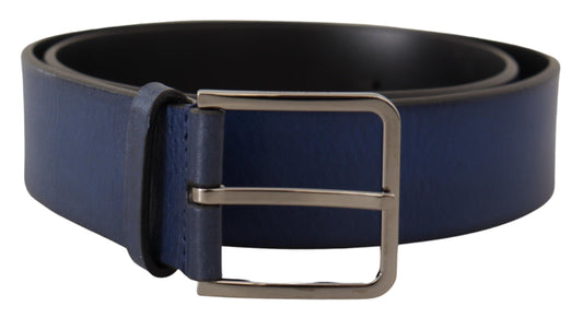 Dolce & Gabbana Elegant Italian Leather Belt in Blue - 85 cm / 34 Inches