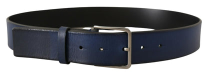 Dolce & Gabbana Elegant Italian Leather Belt in Blue - 85 cm / 34 Inches