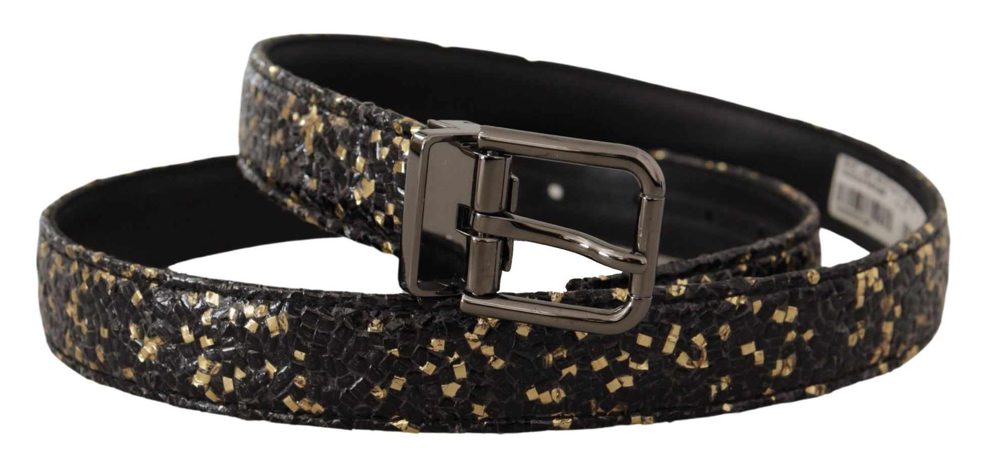 Dolce & Gabbana Elegant Italian Leather Belt with Crown Detail - 90 cm / 36 Inches