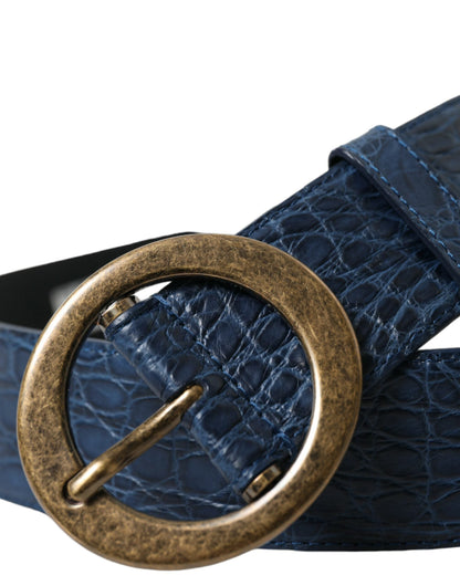 Dolce & Gabbana Elegant Italian Leather Belt with Metal Buckle - 95 cm / 38 Inches