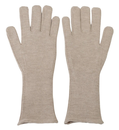 Dolce & Gabbana Elegant Ivory Cashmere-Silk Blend Gloves - 9|M