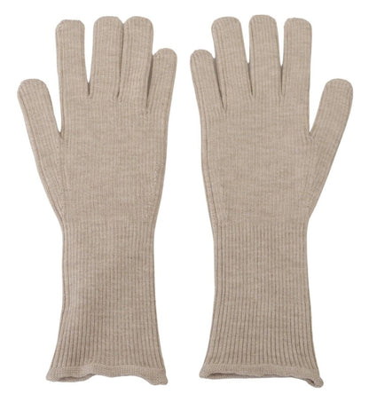 Dolce & Gabbana Elegant Ivory Cashmere-Silk Blend Gloves - 9|M