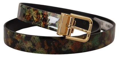 Dolce & Gabbana Elegant Leather Belt with Bronze Buckle - 90 cm / 36 Inches