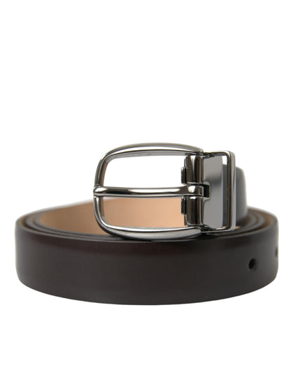 Dolce & Gabbana Elegant Leather Belt with Eye-Catching Buckle - 110 cm / 44 Inches